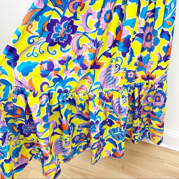 J. Crew | Tiered Taffeta Maxi Dress in Curly Floral NWT - Picture 7 of 16